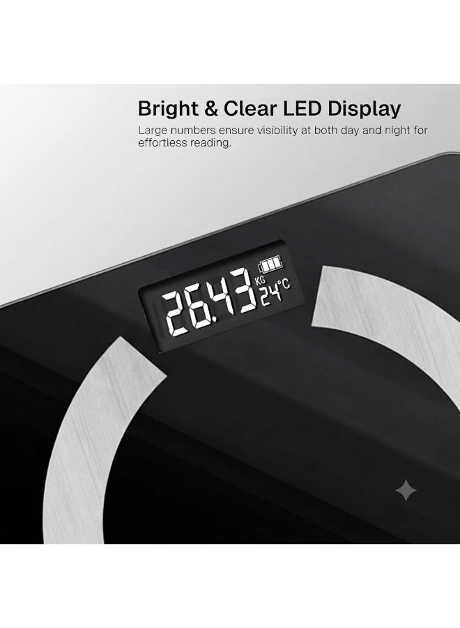 Digital Body Weight Scale With LCD Display Toughened Glass Platform 180kg Capacity Auto On Off Function And Multiple Unit Modes - Image 3