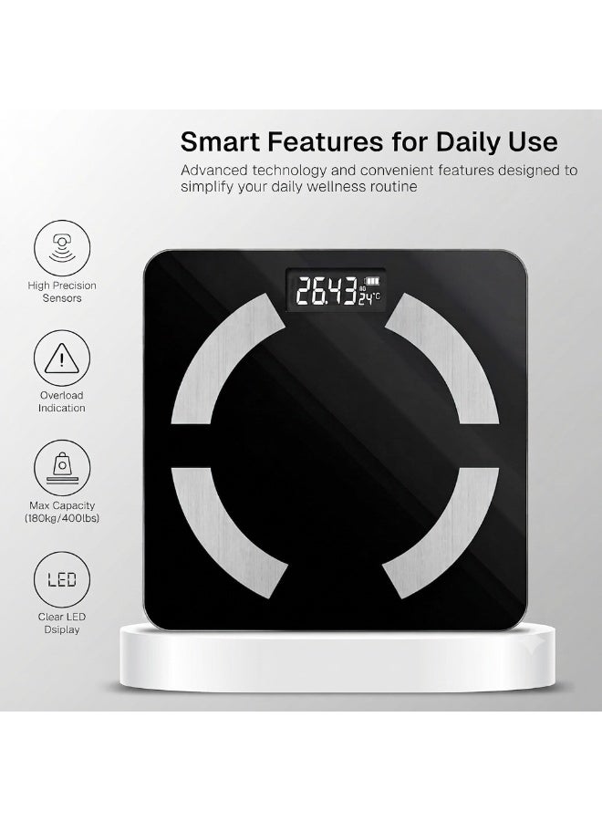 Digital Body Weight Scale With LCD Display Toughened Glass Platform 180kg Capacity Auto On Off Function And Multiple Unit Modes - Image 5