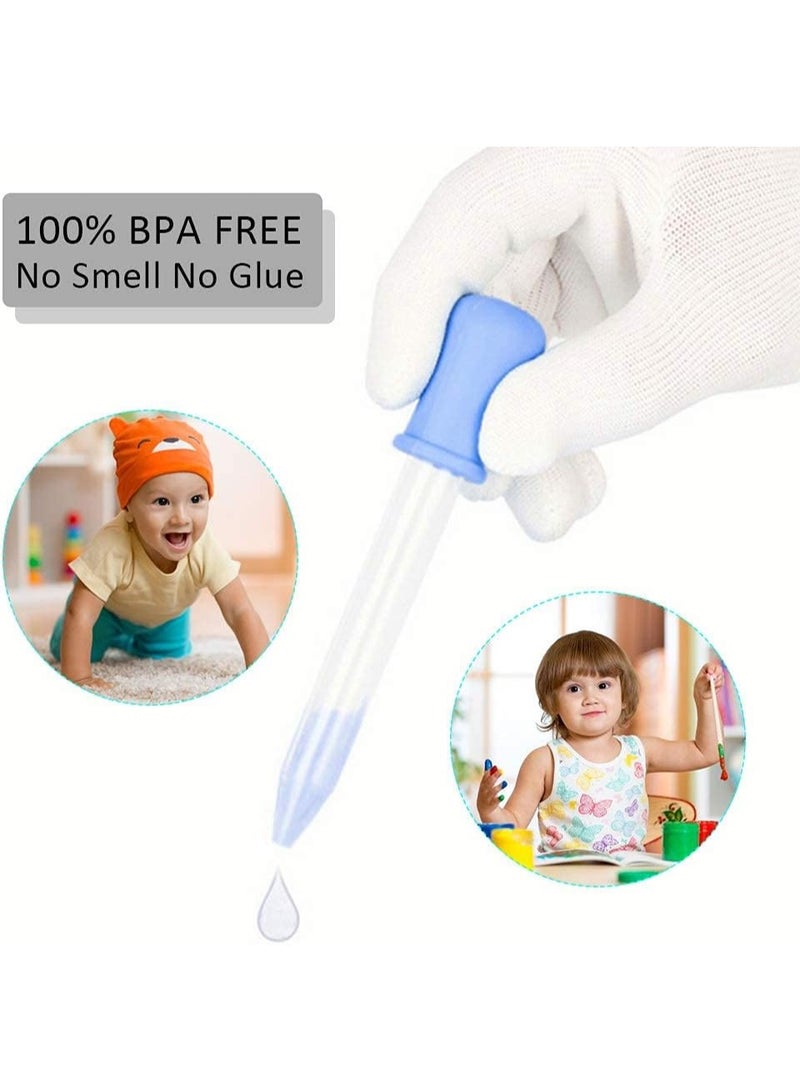 10 Pack Liquid Pipettes Droppers Silicone 5ml Clear Medicine Eye Dropper for Kids with Bulb Tip & Clean Brush for Candy Mold, Gummy Bear, Gelatin Maker, Oil Science, Crafts Projects (10 Colors) - Image 4