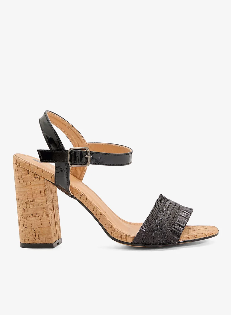 سبوت أون صندل صيفي بكعب عريض