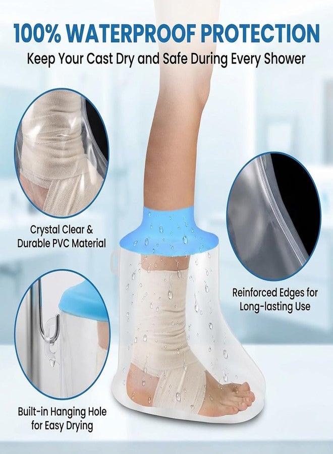 KEEFITT Waterproof Foot Cast Cover for Shower, Elastic Silicone Foot Cover for Shower After Surgery Watertight Wound Protection to Bandage, Ankle Wound and Burns - Image 4