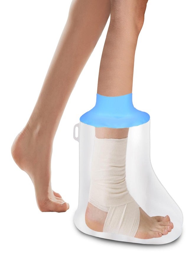 KEEFITT Waterproof Foot Cast Cover for Shower, Elastic Silicone Foot Cover for Shower After Surgery Watertight Wound Protection to Bandage, Ankle Wound and Burns - Image 1