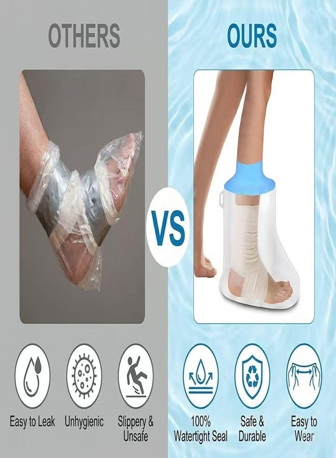 KEEFITT Waterproof Foot Cast Cover for Shower, Elastic Silicone Foot Cover for Shower After Surgery Watertight Wound Protection to Bandage, Ankle Wound and Burns - Image 5