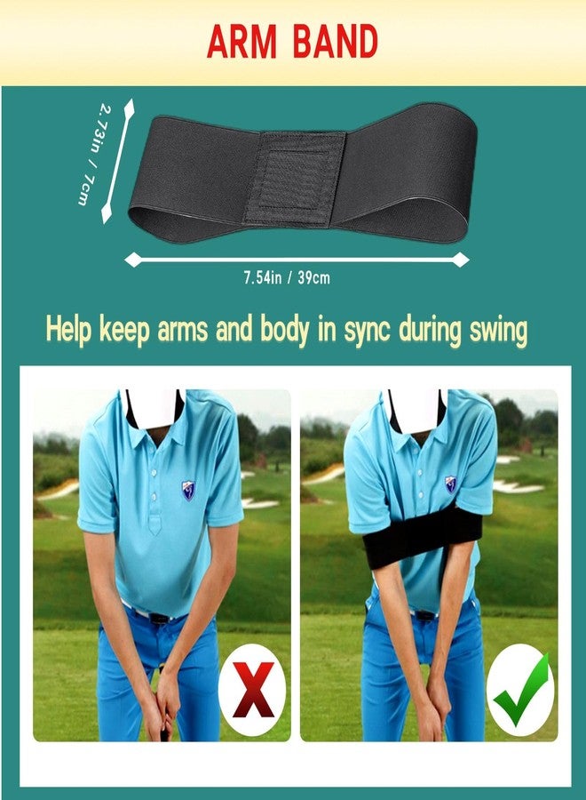 MUSKULO MONSTRO Golf Swing Trainer Aids Set, Golf Posture Correction Tools, 6 PCS-Arm Band, Elbow Correction, Wrist Hinge Trainer, Wrist Brace Band, Leg Rod Corrector, with a Strap Carrying Bag - Image 2