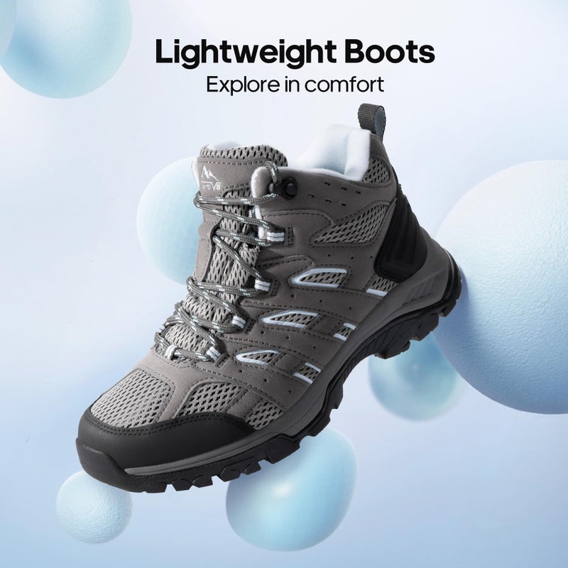 NORTIV 8 Women's Waterproof Hiking Boots Outdoor Trekking Mid Backpacking Mountaineering lightweight boots,Size 8.5,Dark Grey-Suede,SNHB2212W - Image 2