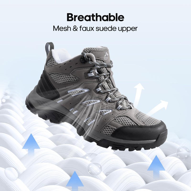 NORTIV 8 Women's Waterproof Hiking Boots Outdoor Trekking Mid Backpacking Mountaineering lightweight boots,Size 8.5,Dark Grey-Suede,SNHB2212W - Image 5