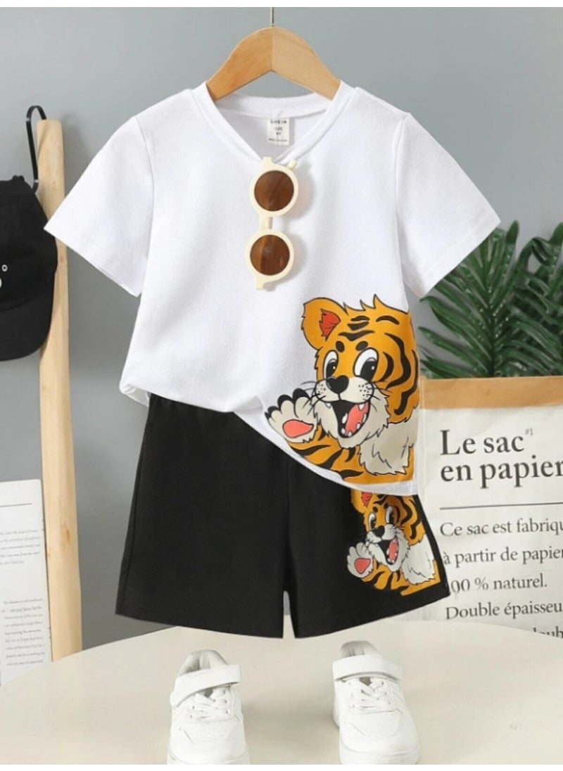 Amazon Ev Amazon Home Side Bear Shorts Bottom Top Set 4-YEAR-OLD / 13-YEAR-OLD 
