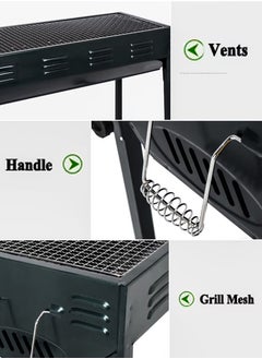 Portable Large Capacity Foldable Japanese Charcoal BBQ Grill 66x30cm Stainless Steel Portable Outdoor Barbecue Rack with Stand Anti-Scald Mesh Grill Clip for 5-15 People, Camping, Hiking, Picnics, Party and Garden Backyard Mutton Kebabs Chicken Sausage Beef Boti Cooking - pzsku/Z25CDB2C3903CB759EEE3Z/45/_/1726320445/29efa443-602a-460d-8b83-212f59dff7a1