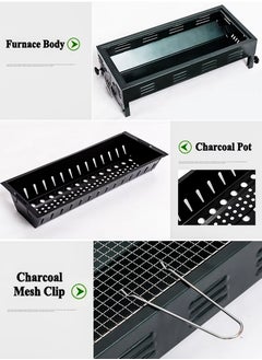 Portable Large Capacity Foldable Japanese Charcoal BBQ Grill 66x30cm Stainless Steel Portable Outdoor Barbecue Rack with Stand Anti-Scald Mesh Grill Clip for 5-15 People, Camping, Hiking, Picnics, Party and Garden Backyard Mutton Kebabs Chicken Sausage Beef Boti Cooking - pzsku/Z25CDB2C3903CB759EEE3Z/45/_/1726320446/4bd53f57-116d-48c6-acdc-a7085bb9de07