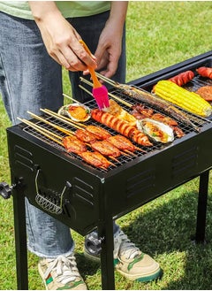 Portable Large Capacity Foldable Japanese Charcoal BBQ Grill 66x30cm Stainless Steel Portable Outdoor Barbecue Rack with Stand Anti-Scald Mesh Grill Clip for 5-15 People, Camping, Hiking, Picnics, Party and Garden Backyard Mutton Kebabs Chicken Sausage Beef Boti Cooking - pzsku/Z25CDB2C3903CB759EEE3Z/45/_/1726320466/698bd8a7-f2cb-4ee8-a88a-97c35a4eb917