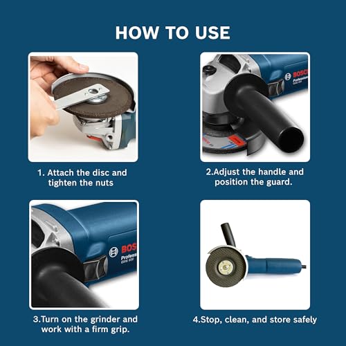 BOSCH Professional GWS 600 Angle Grinder | 670W Power | No-load Speed of 11000 RPM | Versatile Cutting and Grinding Tool | M10 Grinding Spindle Thread | 100 mm Disc | 1 Year Warranty - Image 4