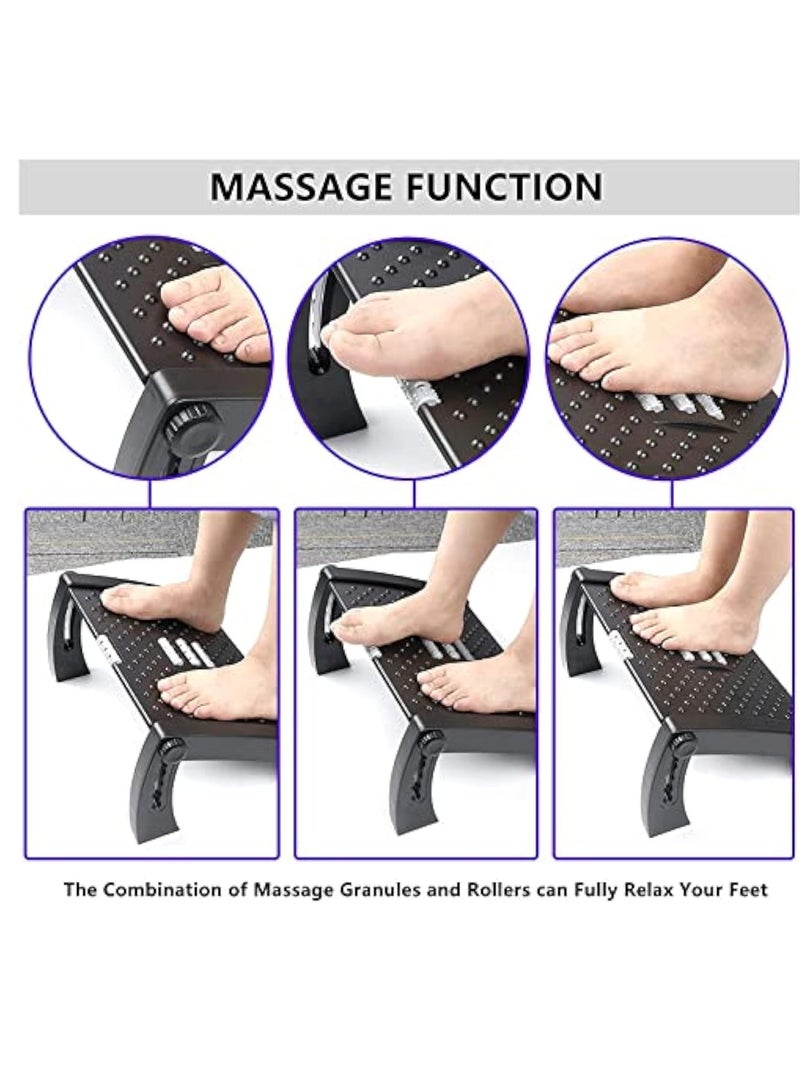 Hihonor Foot Rest Adjustable Height Foot Rest For Under Desk At Work Ergonomic Foot Stool Under Desk For Office Under Desk Footrest With Large Roller Massage Comfortable Desk Foot Rest For Pressure Relief - Image 5