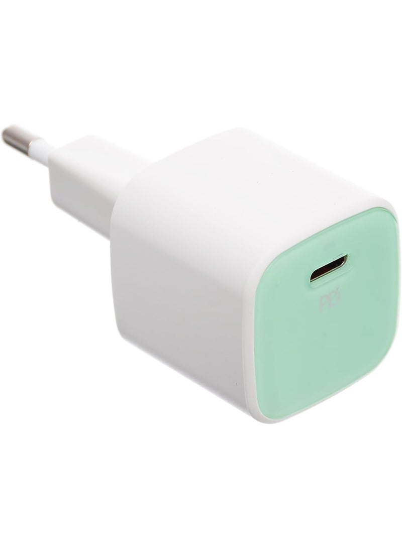 جي باور شاحن سريع G-Power GP-C29 بقوة 30 واط بمنفذ USB-C واحد، متوافق مع أجهزة iPhone 14/14 Plus/14 Pro/14 Pro Max/13، وGalaxy، وPixel 4/3، وiPad - أبيض/أخضر - Image 4
