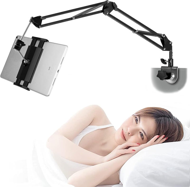 حامل الأجهزة اللوحية وحامل الهاتف للسرير، حامل iPad للمكتب، اللوح الأمامي، جانب السرير، الطاولة، متوافق مع iPhone وiPad وKindle أو أي جهاز شاشة بحجم 4.5-13 بوصة. - Image 1