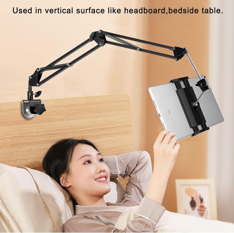 حامل الأجهزة اللوحية وحامل الهاتف للسرير، حامل iPad للمكتب، اللوح الأمامي، جانب السرير، الطاولة، متوافق مع iPhone وiPad وKindle أو أي جهاز شاشة بحجم 4.5-13 بوصة. - Image 2