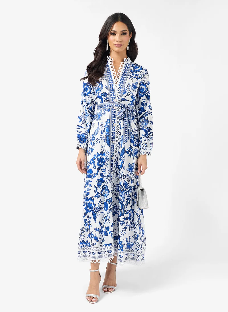 Khizana Monotonal Print Dress