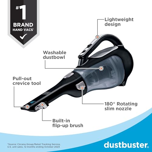 BLACK+DECKER dustbuster 20V Hand Vacuum Cordless Rechargeable, Portable Vacuum for Car and Home, Onboard Flip-Up Brush,Powerful Suction (BDH2000L) - Image 2