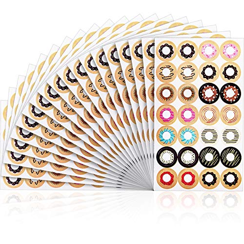 Leinuosen 1000-Piece Hole Reinforcement Stickers - Assorted Donut Designs, 0.25 Inch Binder Hole Reinforcements for School, Office, Home - Image 1