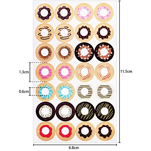 Leinuosen 1000-Piece Hole Reinforcement Stickers - Assorted Donut Designs, 0.25 Inch Binder Hole Reinforcements for School, Office, Home - Image 2