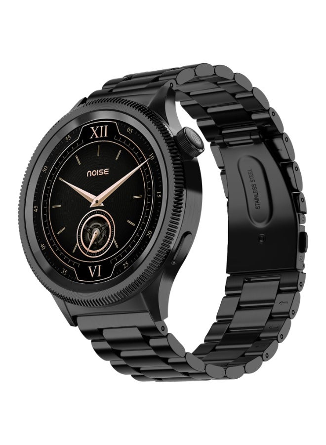 Noise Newly Launched Halo 2 Smartwatch 1.43" AMOLED, 1st Rotating Dial (Axe-Cut Bezel Design), Stainless Steel Build, Menu Transition Animations Effects, BT Calling, Health Suite (Elite Black) - Image 1