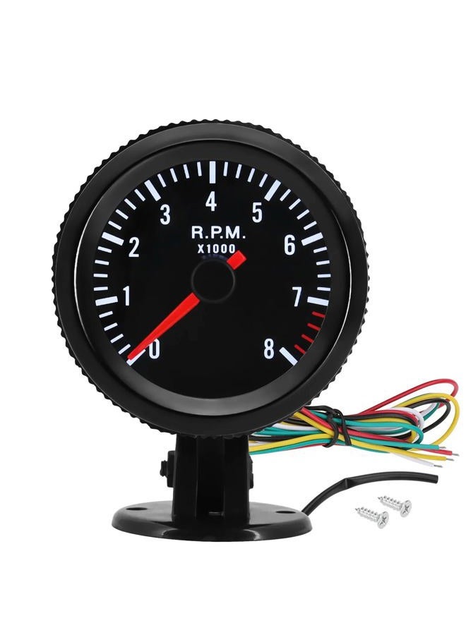 BLLYOGU Universal 2" Tachometer 8000 RPM Meter with Gauge Holder for 12V Gasoline Car Engine 1-8 Cylinders - Image 1
