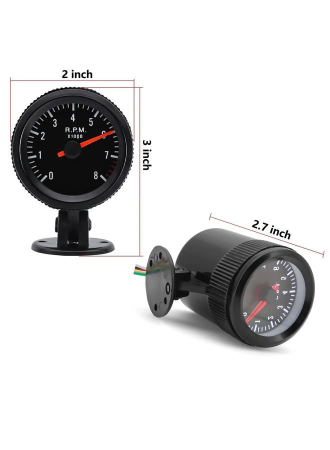 BLLYOGU Universal 2" Tachometer 8000 RPM Meter with Gauge Holder for 12V Gasoline Car Engine 1-8 Cylinders - Image 5