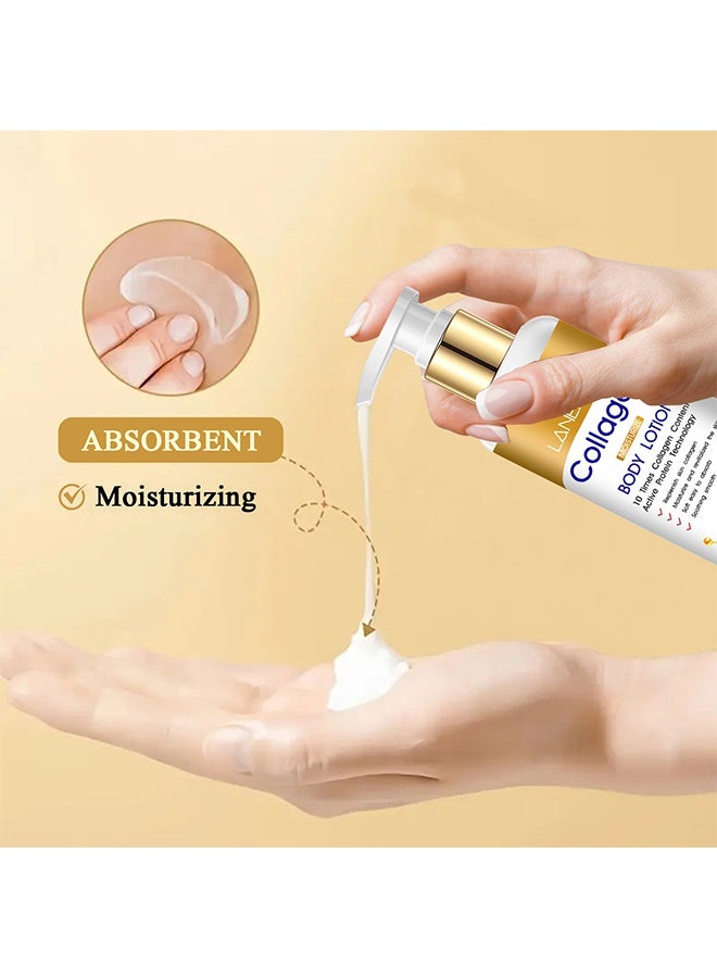 LANEMAY Collagen Anti-Wrinkle Repair Body Lotion, Collagen Body Lotion, Collagen Cream Skin Care Face Lotion & Body Milk, Skin Firming Moisturizer Anti Aging Face Lotion & Tightening Body Moisturizers Lifts, Firms, Tightens, 100ml - Image 5