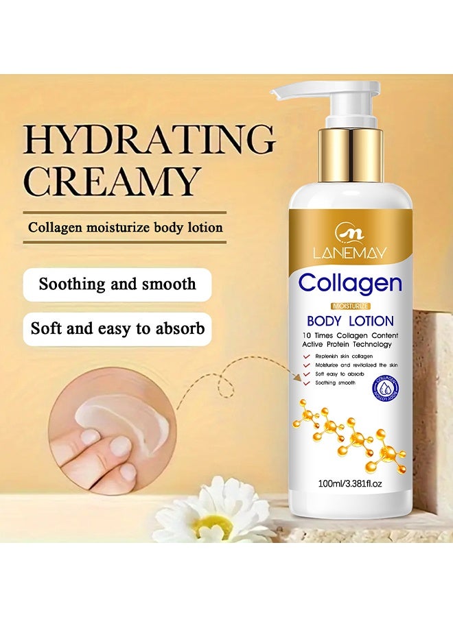 LANEMAY Collagen Anti-Wrinkle Repair Body Lotion, Collagen Body Lotion, Collagen Cream Skin Care Face Lotion & Body Milk, Skin Firming Moisturizer Anti Aging Face Lotion & Tightening Body Moisturizers Lifts, Firms, Tightens, 100ml - Image 4