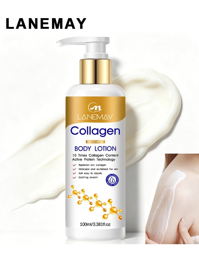 LANEMAY Collagen Anti-Wrinkle Repair Body Lotion, Collagen Body Lotion, Collagen Cream Skin Care Face Lotion & Body Milk, Skin Firming Moisturizer Anti Aging Face Lotion & Tightening Body Moisturizers Lifts, Firms, Tightens, 100ml - Image 1