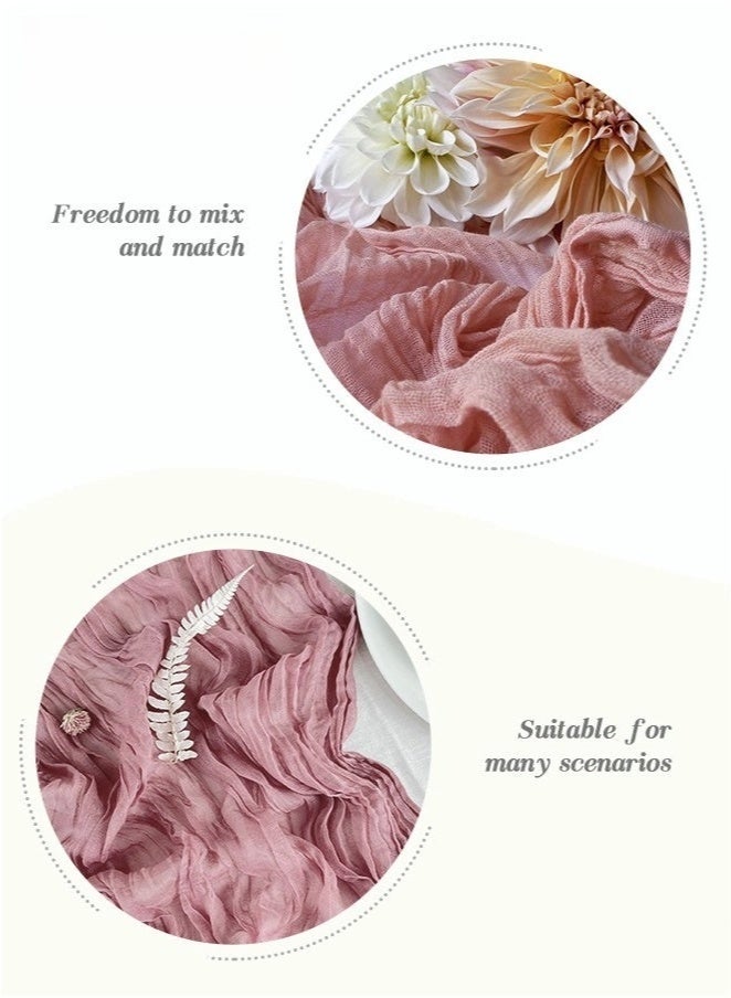Translucent Table Runner Chessian Tablecloth for Wedding Reception Bridal Shower Party Decoration Table Centerpiece 90*300CM Pink - Image 4