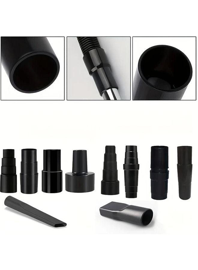 10 قطعة مجموعة أدوات توصيل خرطوم مكنسة كهربائية عالمية باللون الأسود مقاس 1 1 4 بوصة لمكانس شوب فاك - Image 5