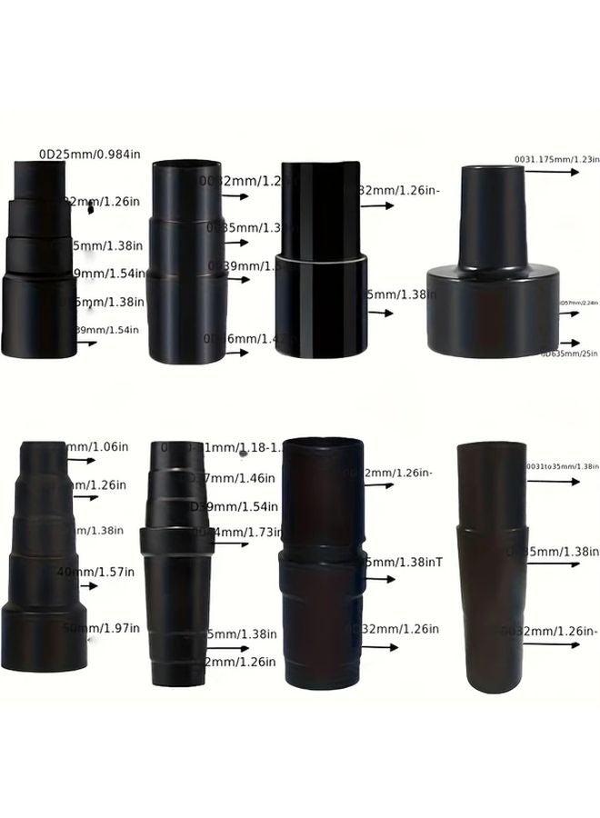 10 قطعة مجموعة أدوات توصيل خرطوم مكنسة كهربائية عالمية باللون الأسود مقاس 1 1 4 بوصة لمكانس شوب فاك - Image 4