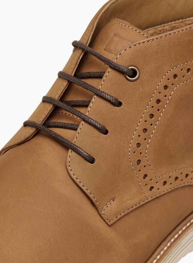 DUCHINI Men's Solid Lace-Up Boots with Pull Tabs - Image 4