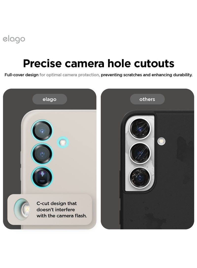 Elago Liquid Silicone for Samsung Galaxy S25 Case Cover Full Body Screen Camera Protective, Shockproof, Slim, Anti-Scratch Soft Microfiber Lining - Stone - Image 3