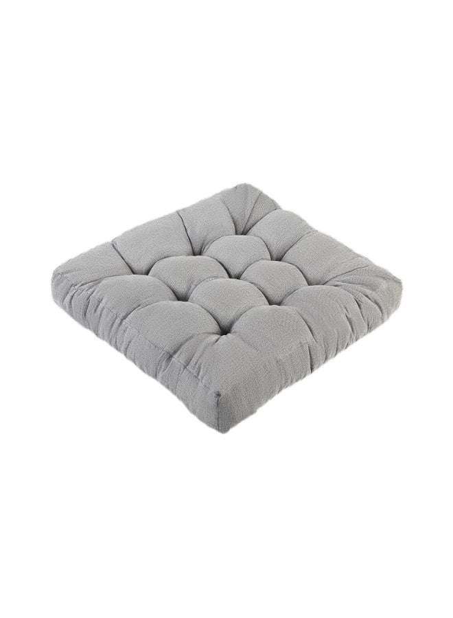 WangPangZi Meditation Floor Cushions, Thickened Floor Pillow for Adults, Large Square Pillows Seat Cushion for Tatami Living Room Yoga, Memory Sponge Block Added, 22x22 Inch, Grey - Image 1