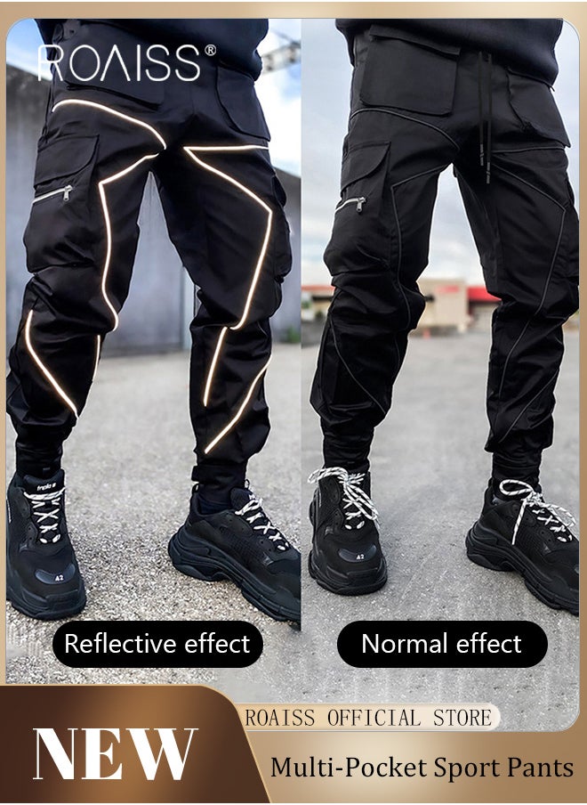 Fashion Print Men Cargo Trousers  Multiple Pocket Design  Sports Trousers Reflective Tape Design  Velcro Feet Breathable Fabric  Solid Color - pzsku/Z25CE42D29A71EBBDD216Z/45/_/1697510908/d5945dea-f4d1-4954-968a-d0d4fe032460