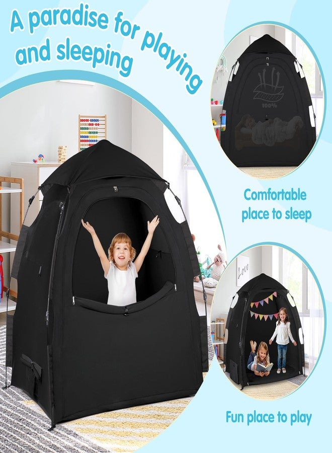 WANRU Blackout Tent for Pack and Play - One-Click Opening Pack N Play Blackout Cover - Black Out Tent for Sleep Pod & Mini Crib, Breathable Crib Blackout Cover Block 95% Light - Image 5