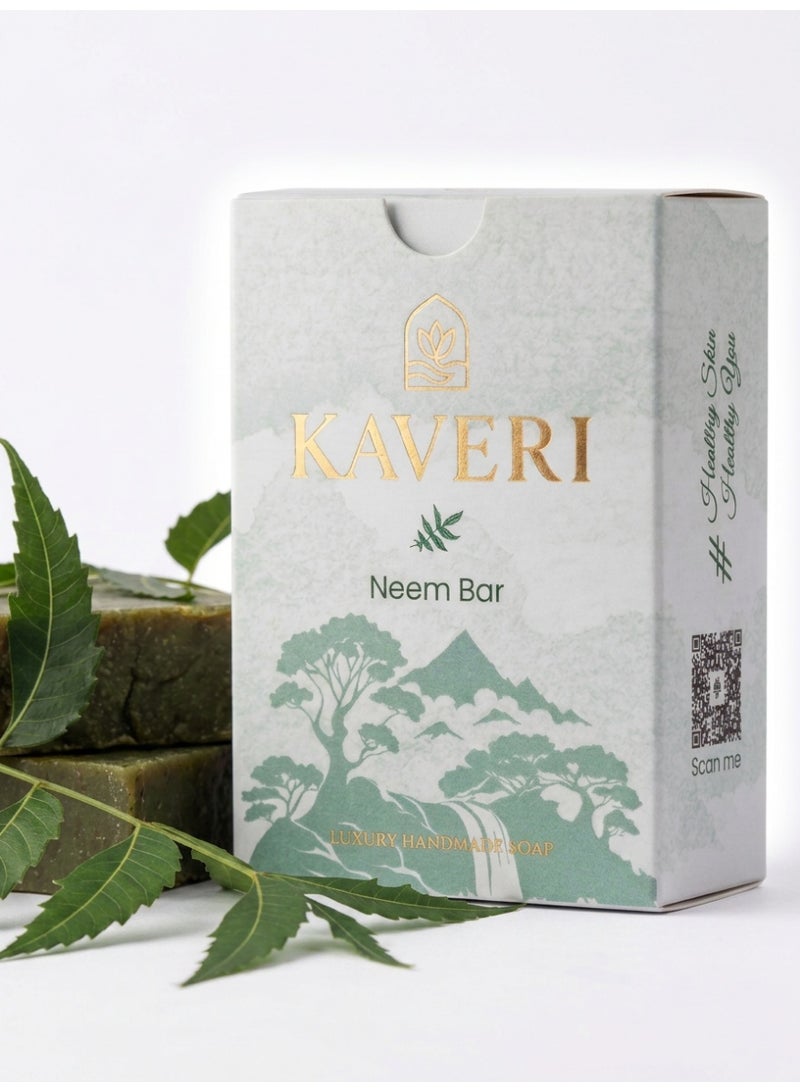 Kaveri Natural Handmade Neem Bar – Purifying Natural Cleanser, 110gm - Image 1