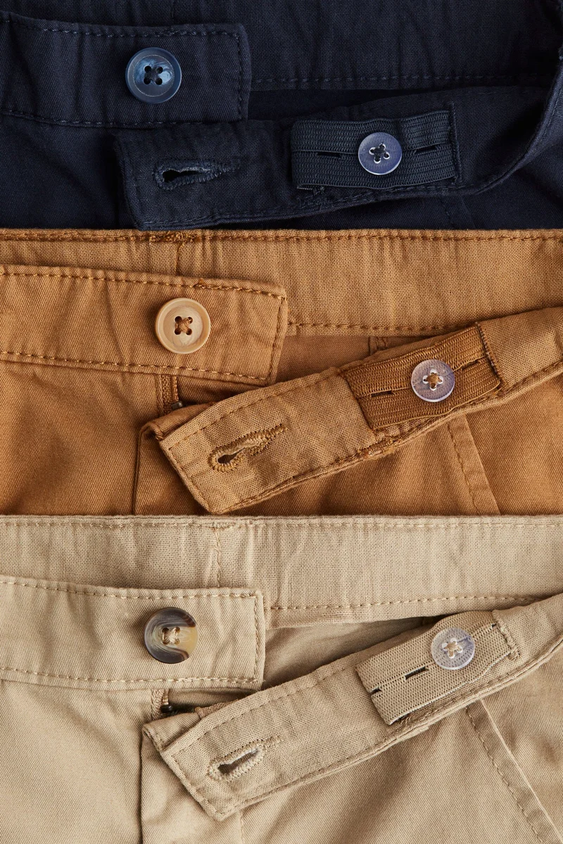 H&M 3-pack cotton twill chinos