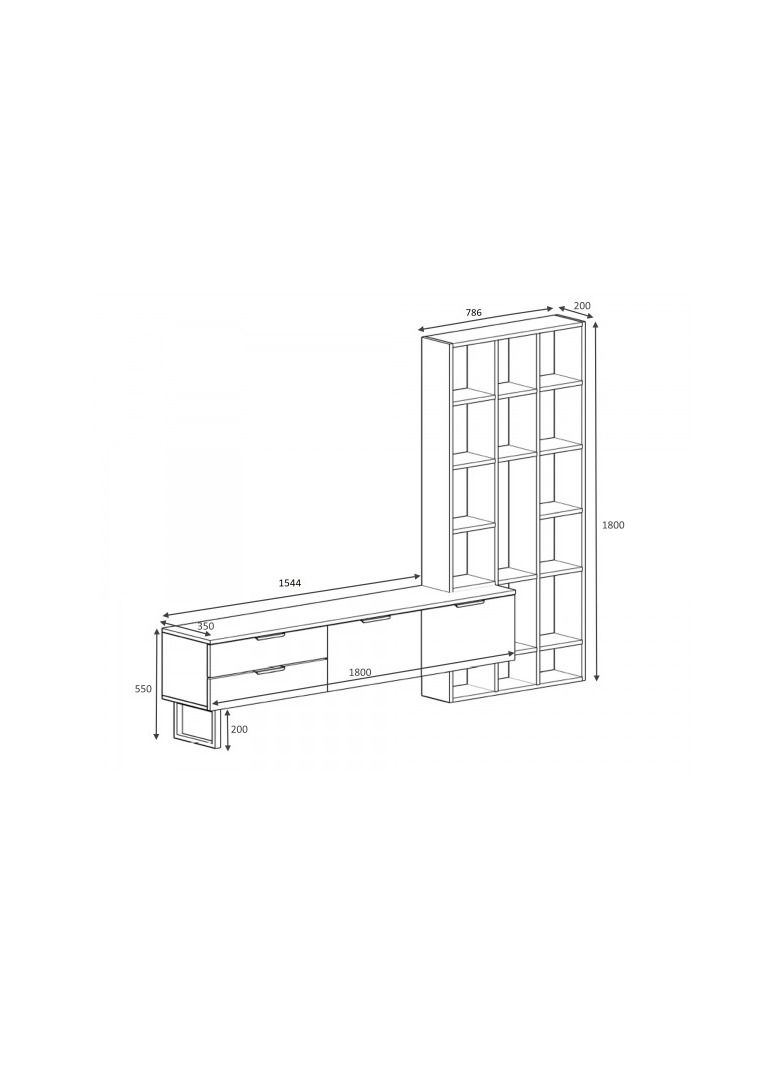sahaba Soft Line Tv Table White/Grey - Image 3
