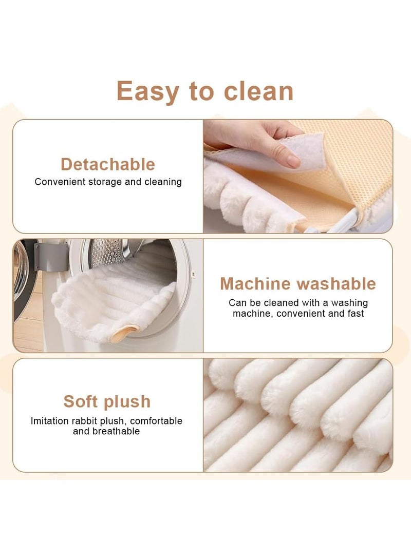 Zisheng Cat Bed,  Cat Window Perch & Hammock- Foldable with 4 Strong Suction Cups Holds 18KG, Plush Pet Lounger for Sunbathing Napping, 52x30cm (Beige) - Image 3