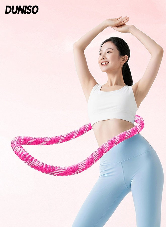DUNISO Foldable Soft Hula Hoop Spring Fitness Ring Waist Friendly Abdomen Exercise Equipment Multi-functional Exercise Hoops Waist and Abdominal Workout Belt Elastic Alloy Spring Hula Hoop for Adults - Image 1