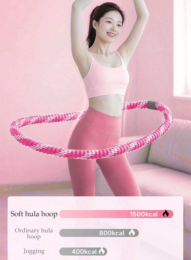 DUNISO Foldable Soft Hula Hoop Spring Fitness Ring Waist Friendly Abdomen Exercise Equipment Multi-functional Exercise Hoops Waist and Abdominal Workout Belt Elastic Alloy Spring Hula Hoop for Adults - Image 2