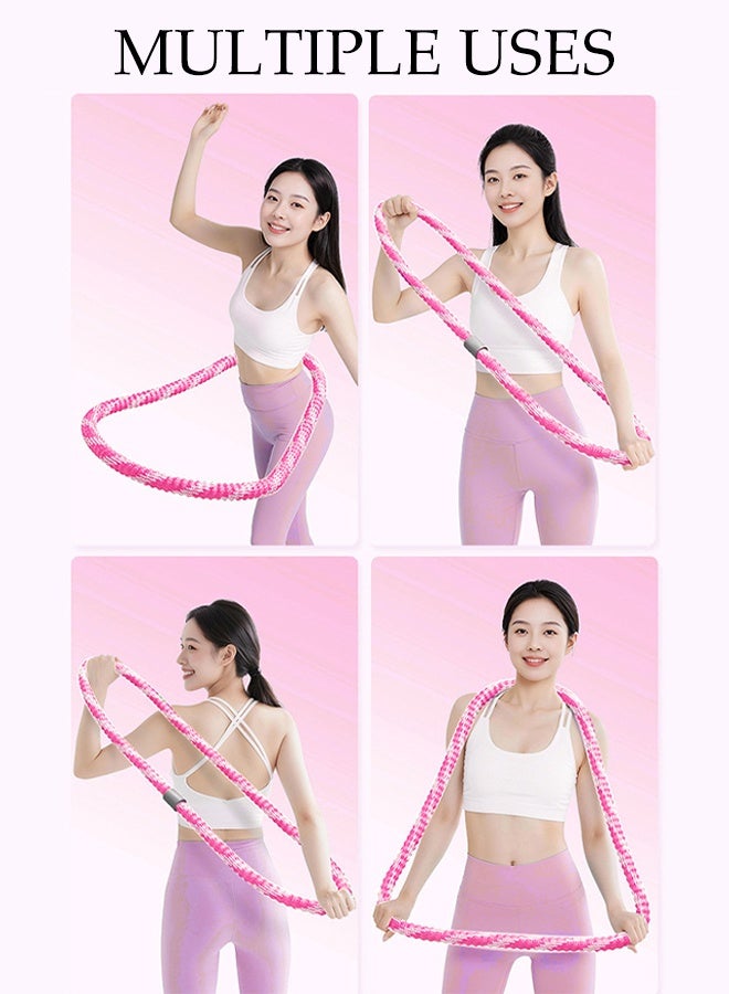 DUNISO Foldable Soft Hula Hoop Spring Fitness Ring Waist Friendly Abdomen Exercise Equipment Multi-functional Exercise Hoops Waist and Abdominal Workout Belt Elastic Alloy Spring Hula Hoop for Adults - Image 3