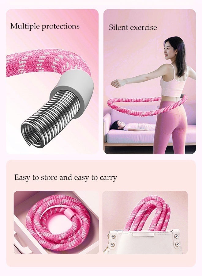 DUNISO Foldable Soft Hula Hoop Spring Fitness Ring Waist Friendly Abdomen Exercise Equipment Multi-functional Exercise Hoops Waist and Abdominal Workout Belt Elastic Alloy Spring Hula Hoop for Adults - Image 4