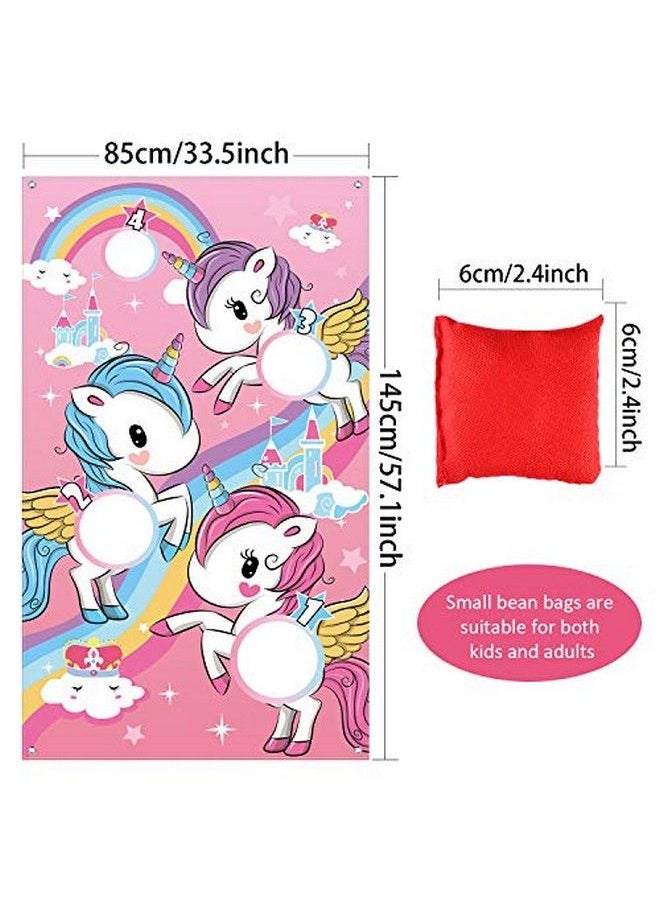 Blulu Unicorn Toss Game With 3 Nylon Bean Bags For Children Adult Unicorn Theme Party Decorations And Supplies  - Image 4