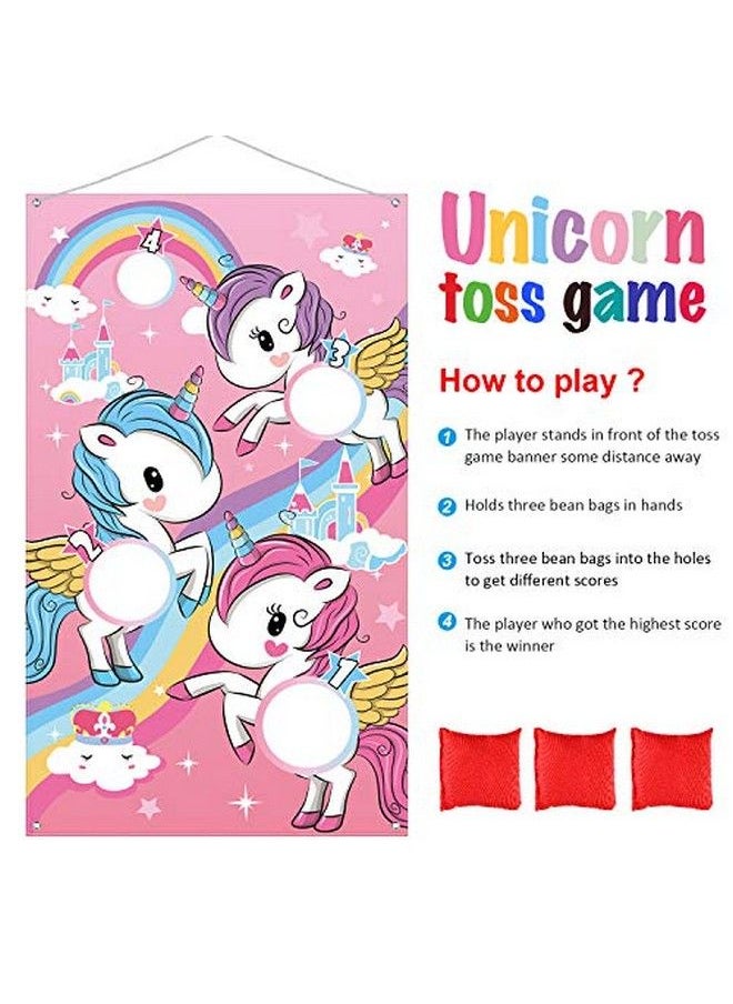 Blulu Unicorn Toss Game With 3 Nylon Bean Bags For Children Adult Unicorn Theme Party Decorations And Supplies  - Image 5