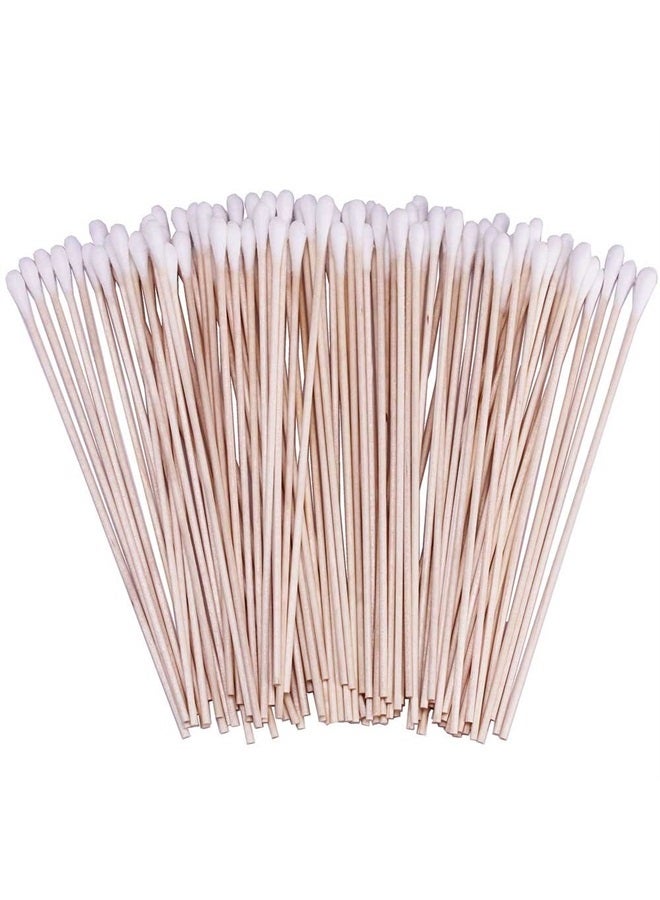 BTYMS 400 Count 6 Inch Long Cotton Swabs with Wooden Handles Cotton Tipped Applicator for Cleaning