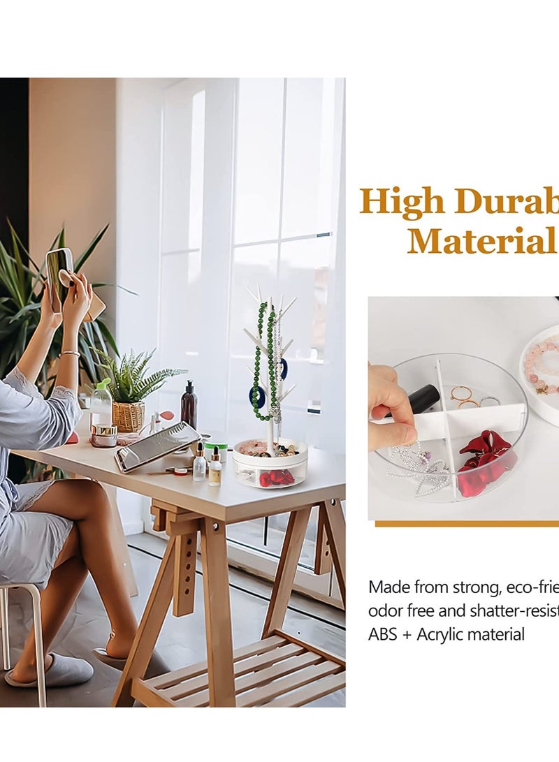 Barakah Jewelry Stand, Branch Jewelry Rack With With Rotatable Base and Storage Box, Tree Tower Rack, Hanging Organizer for Ring Earrings Necklace Bracelet  Display Stand for Bangles, Watch - Image 5