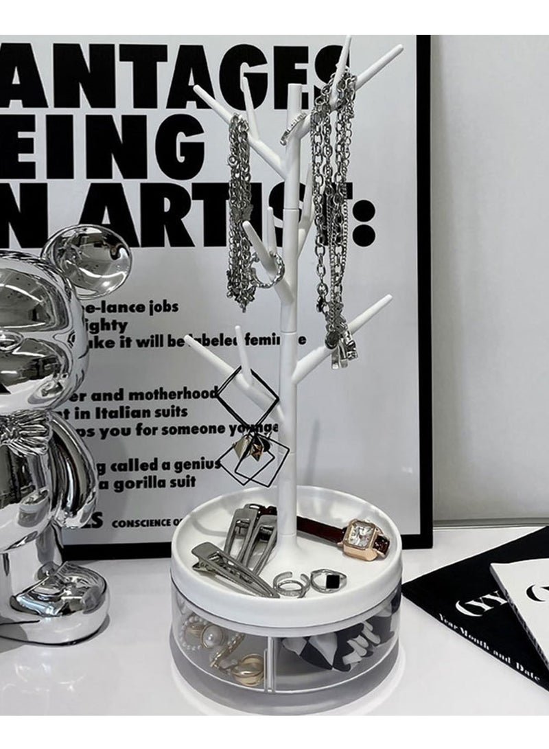 Barakah Jewelry Stand, Branch Jewelry Rack With With Rotatable Base and Storage Box, Tree Tower Rack, Hanging Organizer for Ring Earrings Necklace Bracelet  Display Stand for Bangles, Watch - Image 3